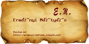 Erményi Mátyás névjegykártya